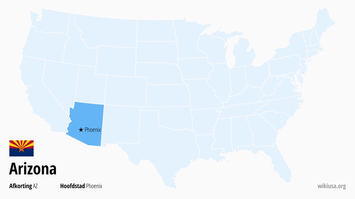 Kaart van de Staat Arizona | Waar ligt Arizona? | Arizona (staat VS) – feiten, steden, wat te zien en kaart