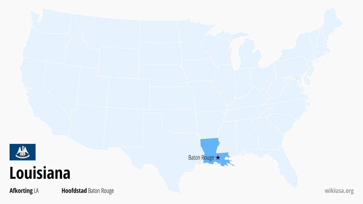 Kaart van de Staat Louisiana | Waar ligt Louisiana? | Louisiana (staat VS) – feiten, steden, weer en kaart