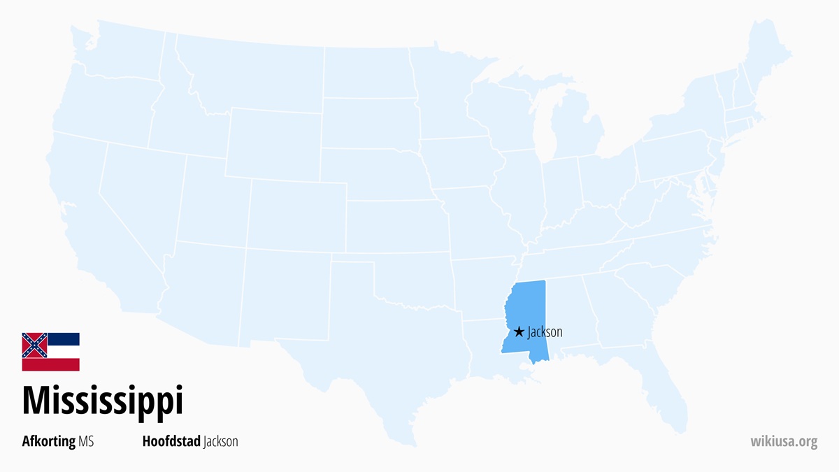 Kaart van de Staat Mississippi | Waar ligt Mississippi? | Mississippi (staat VS) – attracties, weer, steden en kaart