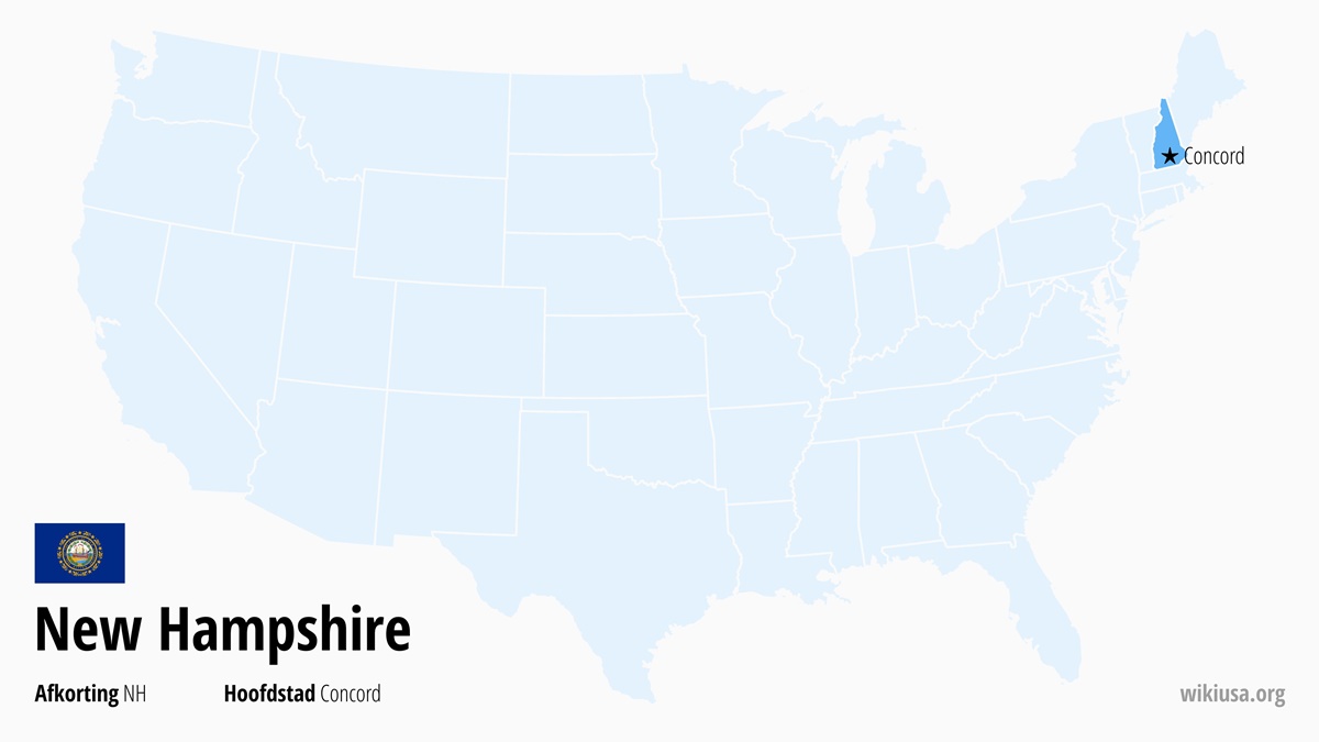 Kaart van de Staat New Hampshire | Waar ligt New Hampshire? | New Hampshire (staat VS) – feiten, steden, attracties en kaart