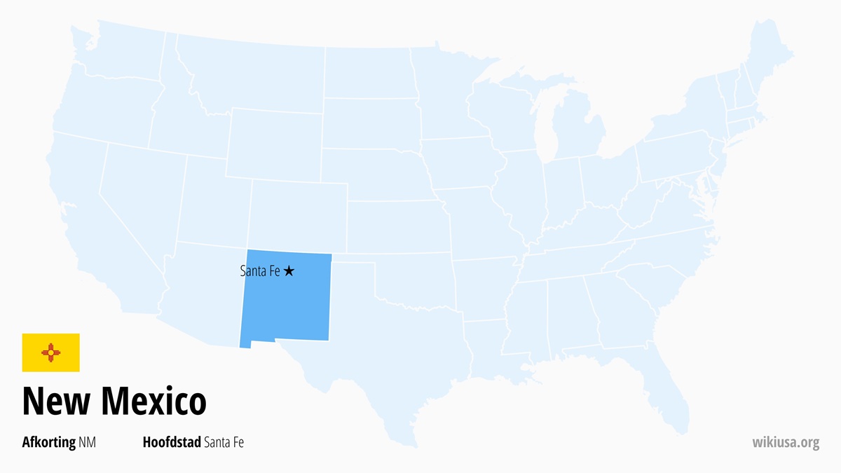 Kaart van de Staat New Mexico | Waar ligt New Mexico? | New Mexico (staat VS) – attracties, weer, hoofdstad en kaart