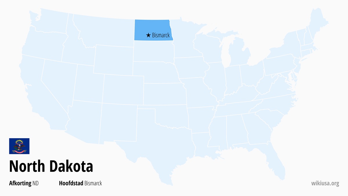 Kaart van de Staat North Dakota | Waar ligt North Dakota? | North Dakota (staat VS) – attracties, weer, hoofdstad en kaart