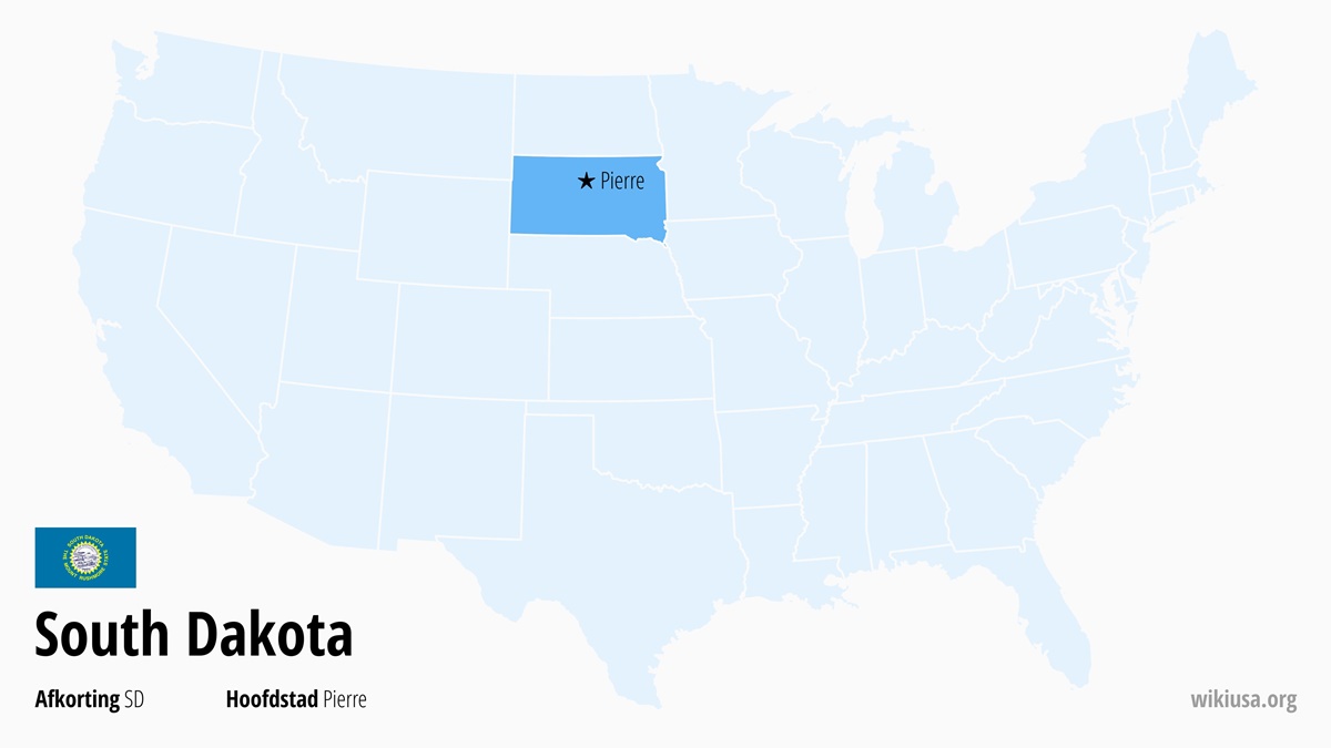 Kaart van de Staat South Dakota | Waar ligt South Dakota? | South Dakota (staat VS) – feiten, steden, weer en kaart