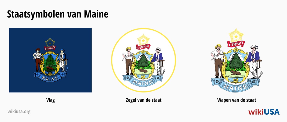 Vlag van de Staat Maine | Het Grote Zegel van de Staat Maine