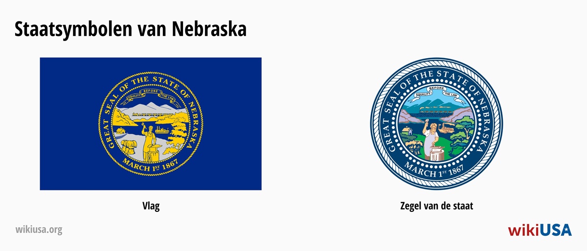 Vlag van de Staat Nebraska | Het Grote Zegel van de Staat Nebraska